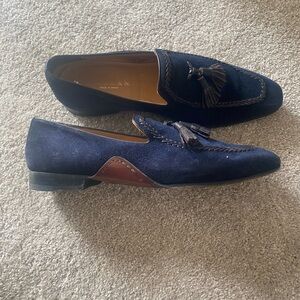 Mezlan Men's Navy Loafers with Tassel Detail